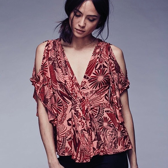 NWT Free People Elbow-length Sleeve Blouse - Picture 2 of 8